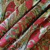 Brocart royal cu inserții lurex - design floral,  Rosu BurgundiAuriuArgintiu - imagine 4