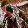 Brocart royal cu inserții lurex - design floral,  Rosu BurgundiAuriuArgintiu - imagine 10