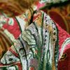 Brocart royal cu inserții lurex - design floral,  Rosu BurgundiAuriuArgintiu - imagine 3