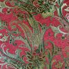 Brocart royal cu inserții lurex - design floral,  Rosu BurgundiAuriuArgintiu - imagine 8