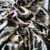 Catifea Devore din fibre naturale  - Model floral, Negru - imagine 3
