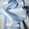 Tesatura premium crepe de chine - matase naturala,  Bleu/Alb - imagine 5