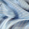 Tesatura premium crepe de chine - matase naturala,  Bleu/Alb