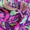 Tesatura din matase naturala -  crepe de chine cu design floral exotic, Cyclamen Verde - imagine 2