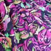 Tesatura din matase naturala -  crepe de chine cu design floral exotic, Cyclamen Verde - imagine 5