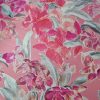 Tesatura din matase naturala -  crepe de chine cu design floral, Nuanțe de roz - imagine 6