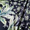 Tesatura din matase naturala - crepe de chine , design cu bordură bilaterală,  Negru Verde Alb - imagine 3