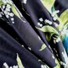 Tesatura din matase naturala - crepe de chine , design cu bordură bilaterală,  Negru Verde Alb - imagine 8
