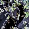 Tesatura din matase naturala - crepe de chine , design cu bordură bilaterală,  Negru Verde Alb - imagine 5