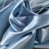 Tesatura din matase naturala -  crepe de chine cu față dublă -  design uni, Bleu