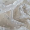 Tesatura jacquard cu buline satinate 3D, Ivoire - imagine 3