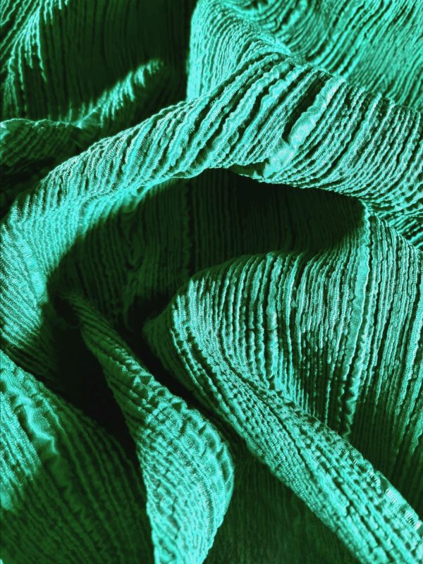 Tesatura Jacquard cu striatii reliefate, Verde - imagine 3