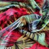 Tesatura din matase naturala - tip jacquard -  design exotic, Verde/Rosu/Negru - imagine 7