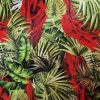 Tesatura din matase naturala - tip jacquard -  design exotic, Verde/Rosu/Negru - imagine 4