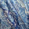 Tesatura jacquard din matase naturala -  motiv floral, Albastru Alb Bleu - imagine 4