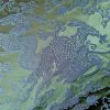 Tesatura Jacquard din fibre naturale  - design asiatic, Verde - imagine 2
