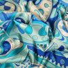 Tesatura din matase naturala - design abstract, Albastru/Turcoaz/Bleu - Cupon - imagine 8