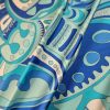Tesatura din matase naturala - design abstract, Albastru/Turcoaz/Bleu - Cupon - imagine 4