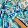 Tesatura din matase naturala - design abstract, Albastru/Turcoaz/Bleu - Cupon - imagine 3