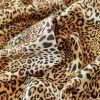 Tesatura din matase naturala - Design Animal Print, Maro Bej - galbui - imagine 4