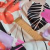 Tesatura din matase naturala - crepe de chine - design floral, Multicolor - imagine 5