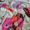 Tesatura din matase naturala - crepe de chine - design floral, Multicolor - imagine 8