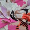 Tesatura din matase naturala - crepe de chine - design floral, Multicolor