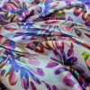 Tesatura din matase naturala satinata - design floral, Nuanțe de Mov