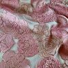 Organza cu design floral și insertii de lurez, Roz/Auriu/Alb