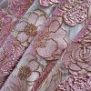 Organza cu design floral și insertii de lurez, Roz/Auriu/Alb - imagine 5