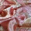 Organza cu design floral și insertii de lurez, Roz/Auriu/Alb - imagine 3