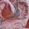 Organza cu design floral și insertii de lurez, Roz/Auriu/Alb - imagine 8