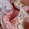 Organza cu design floral și insertii de lurez, Roz/Auriu/Alb - imagine 4