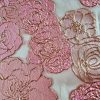 Organza cu design floral și insertii de lurez, Roz/Auriu/Alb - imagine 11