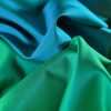 Tafta duchesse cu fata dublă - design uni, Verde / Turcoaz