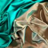 Tafta duchesse cu fata dublă  - design cameleon, Verde/Mustar/Auriu - imagine 12