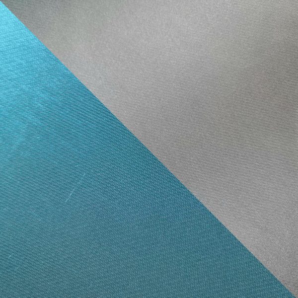 Tafta duchesse cu fata dublă  - design uni, Turcoaz Grej - imagine 8
