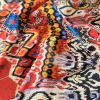Tesatura twill din matase naturala- Imprimeu cu motive etno, Multicolor - imagine 7
