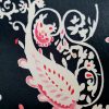 Tesatura twill din matase naturala - design cu motive paisley,  Bej Roz Negru - imagine 2