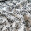 Țesătură din In cu broderie - frunze ginkgo biloba, Alb Negru - imagine 7