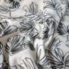Țesătură din In cu broderie - frunze ginkgo biloba, Alb Negru - imagine 6