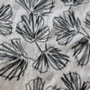 Țesătură din In cu broderie - frunze ginkgo biloba, Alb Negru - imagine 8