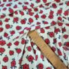 Tesatura crepe de chine  din matase naturala cu elastan - imprimeu floral,  Rosu Alb - imagine 4