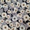Tesatura crepe de chine din matase naturala  - design floral, Bej Gri Negru