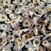 Tesatura crepe de chine din matase naturala  - design floral, Bej Gri Negru - imagine 6