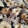 Tesatura crepe de chine din matase naturala  - design floral, Bej Gri Negru - imagine 8