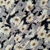 Tesatura crepe de chine din matase naturala  - design floral, Bej Gri Negru - imagine 9