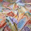 Tesatura crepe de chine din matase naturala imprimata - design exotic floral, Multicolor - imagine 9