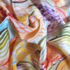 Tesatura crepe de chine din matase naturala imprimata - design exotic floral, Multicolor - imagine 6