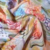 Tesatura crepe de chine din matase naturala imprimata - design exotic floral, Multicolor - imagine 2